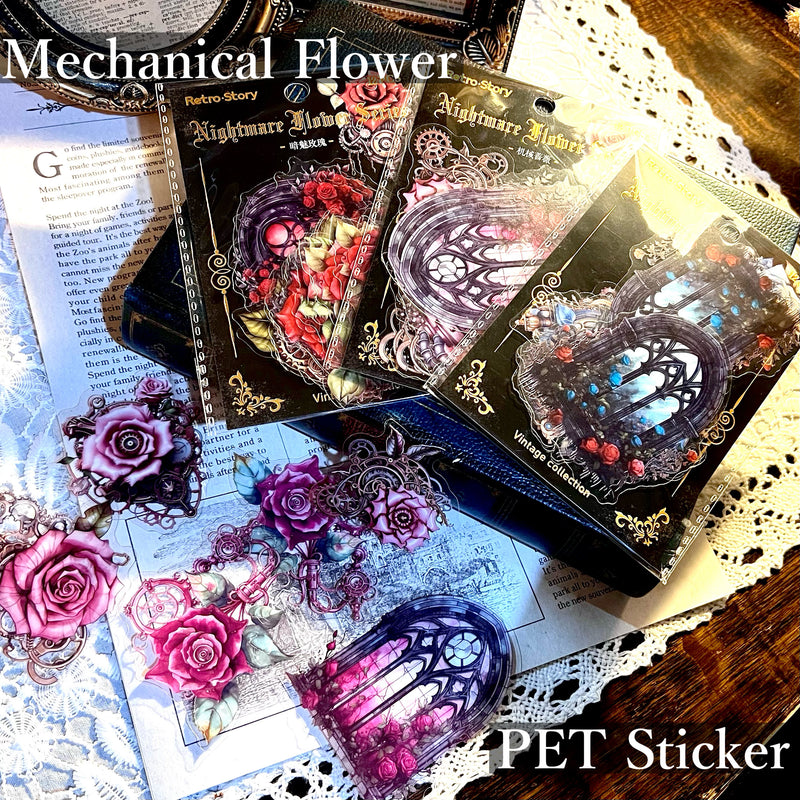 Mechanical Flower PET Sticker