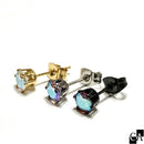 【セール】【ステンレス製】クラウン型石座ピアス［2個入り］