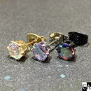 【セール】【ステンレス製】クラウン型石座ピアス［2個入り］