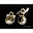 ネコ＆ウサギ 石座チャーム【ゴールド】