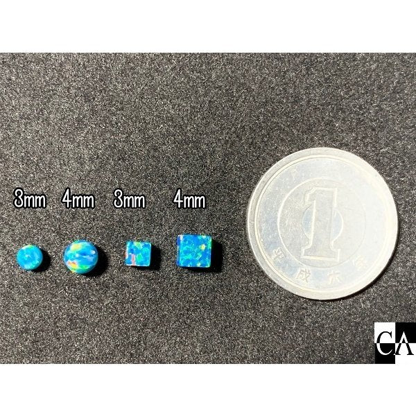 彩光オパール】4mm丸玉（穴無し）〔全39色〕